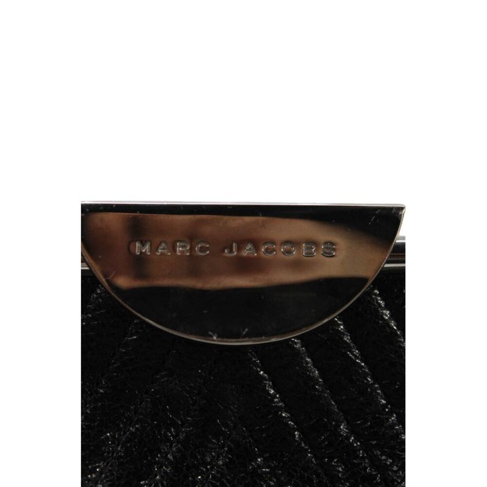 Marc Jacobs Womens Leather Silver Tone Clutch Handbag Black - Picture 10 of 10